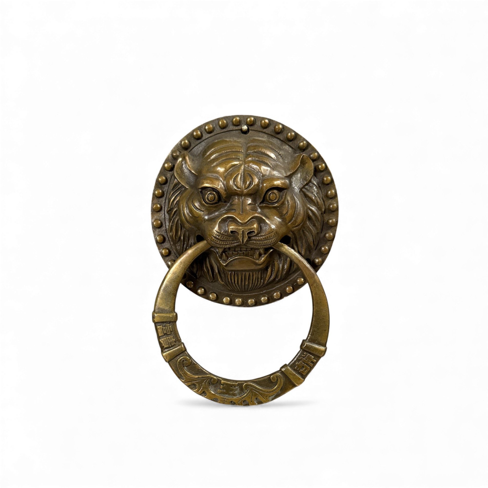 Asien LifeStyle Dekofigur Chinesischer Türklopfer aus Bronze – Tigerkopf 19×13 cm
