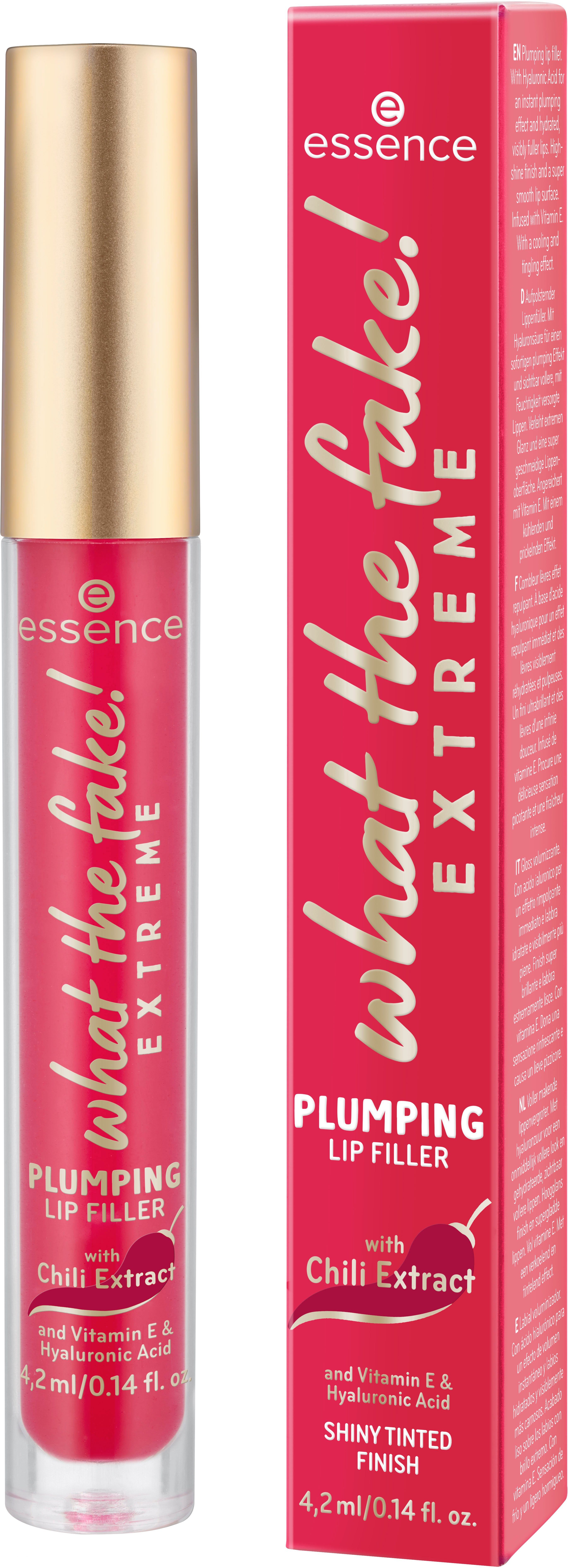 Essence Lip-Booster what the fake! EXTREME PLUMPING LIP FILLER, 3-tlg., mit Hyaluronsäure und Vitamin E