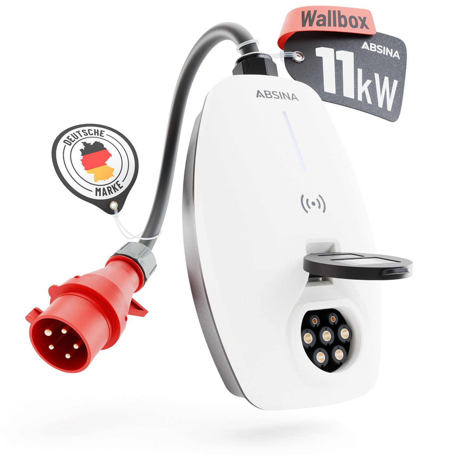 ABSINA Mobile Wallbox 11kW 16A, App Steuerung, einstellbare Ladeleistung Elektroauto-Ladegerät (1-tlg)
