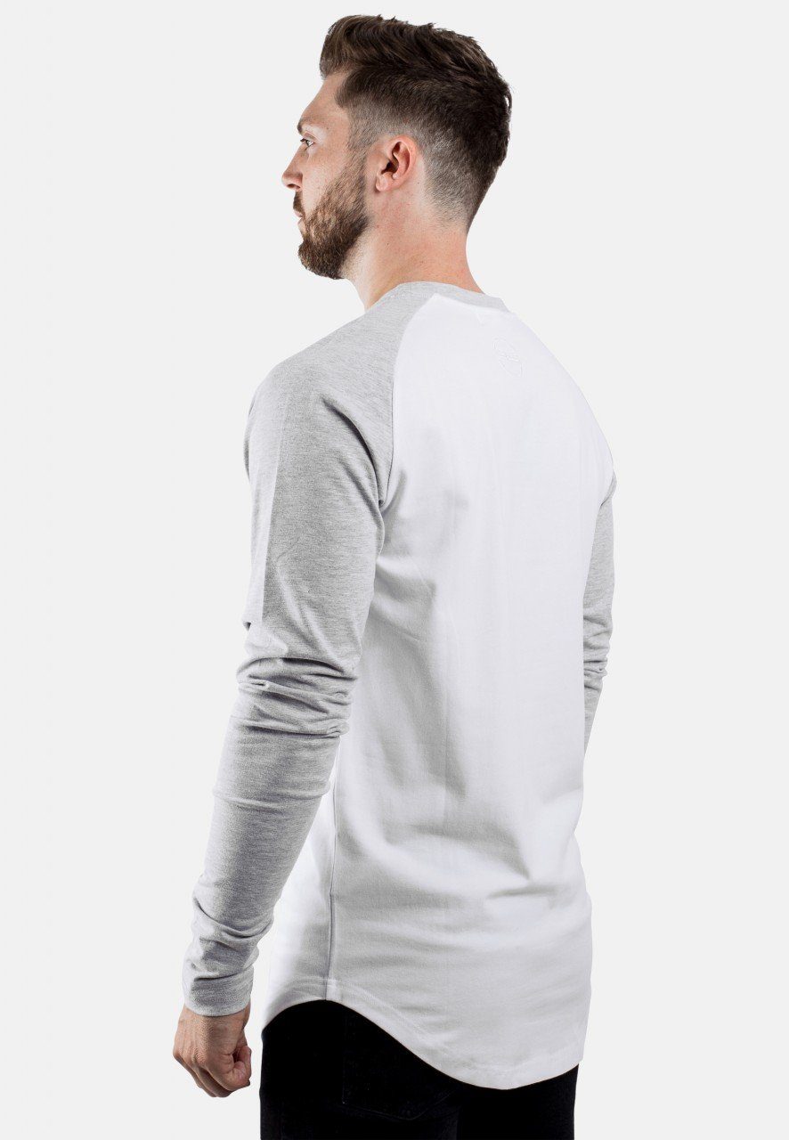Weiß T-Shirt T-Shirt Grau Blackskies X-Large Baseball Longshirt