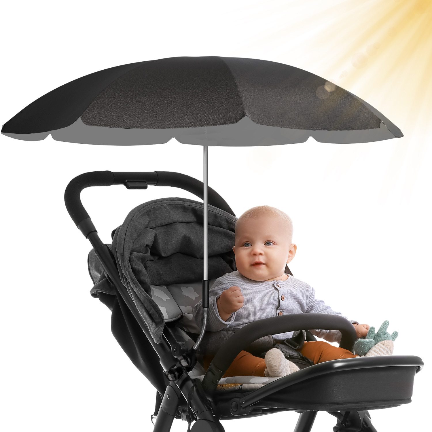 Styngard Kinderwagenschirm Sonnenschirm Kinderwagen UV Schutz 50+ / 70 cm Durchmesser
