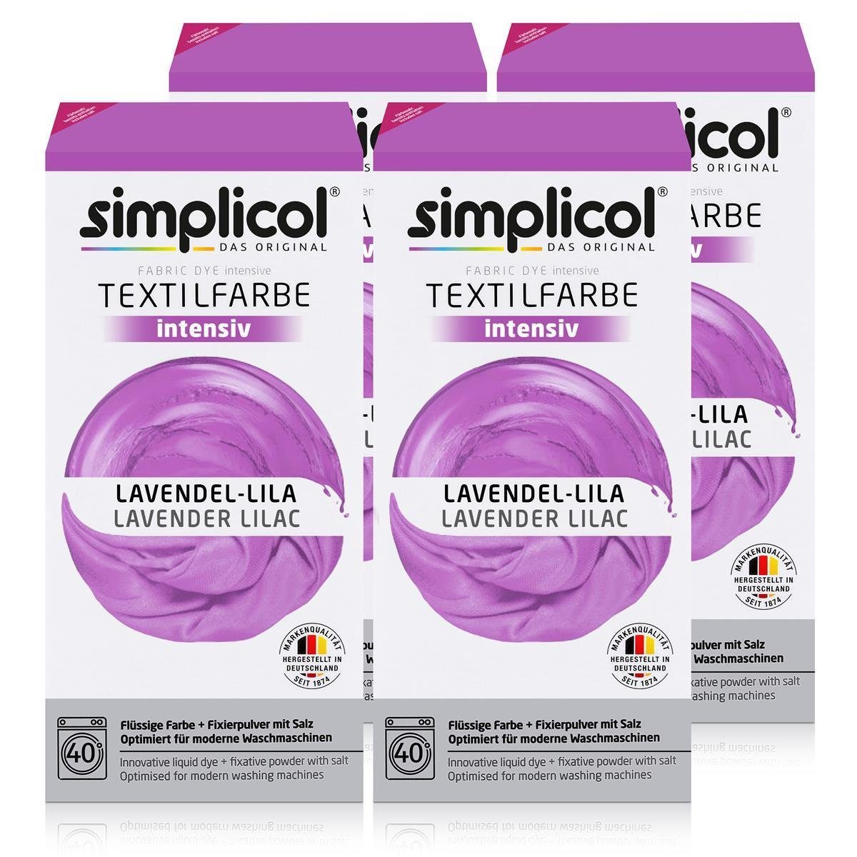 simplicol Textilfarbe Simplicol Textilfarbe intensiv LavendelLila Einfaches Färben (4er P