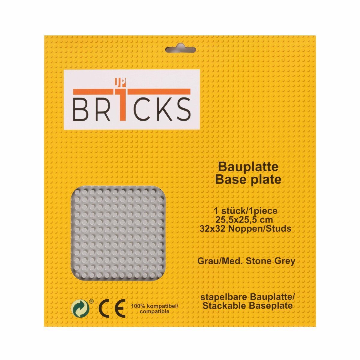 Wisam BR1CKS Baseplate Med. Stone Grey 32x32 Spielbausteine