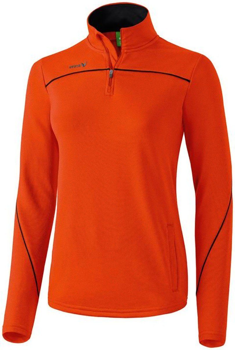 Erima Funktionsshirt 1/2 Zip Langarm Sportshirt Laufshirt Fussball Shirt Longsleeve Pullover Pulli Orange
