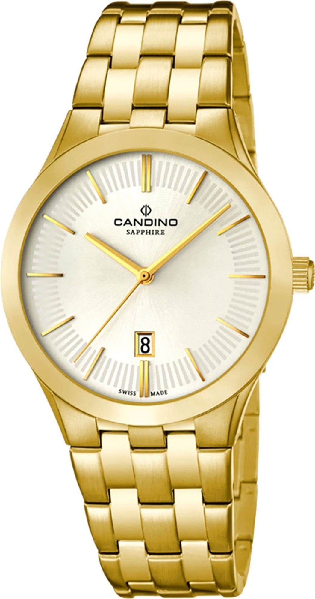 Damen Damen Armbanduhr Quarzuhr Candino rund, Candino Edelstahlarmband Quarzuhr C4545/1, Luxus gold, Analog