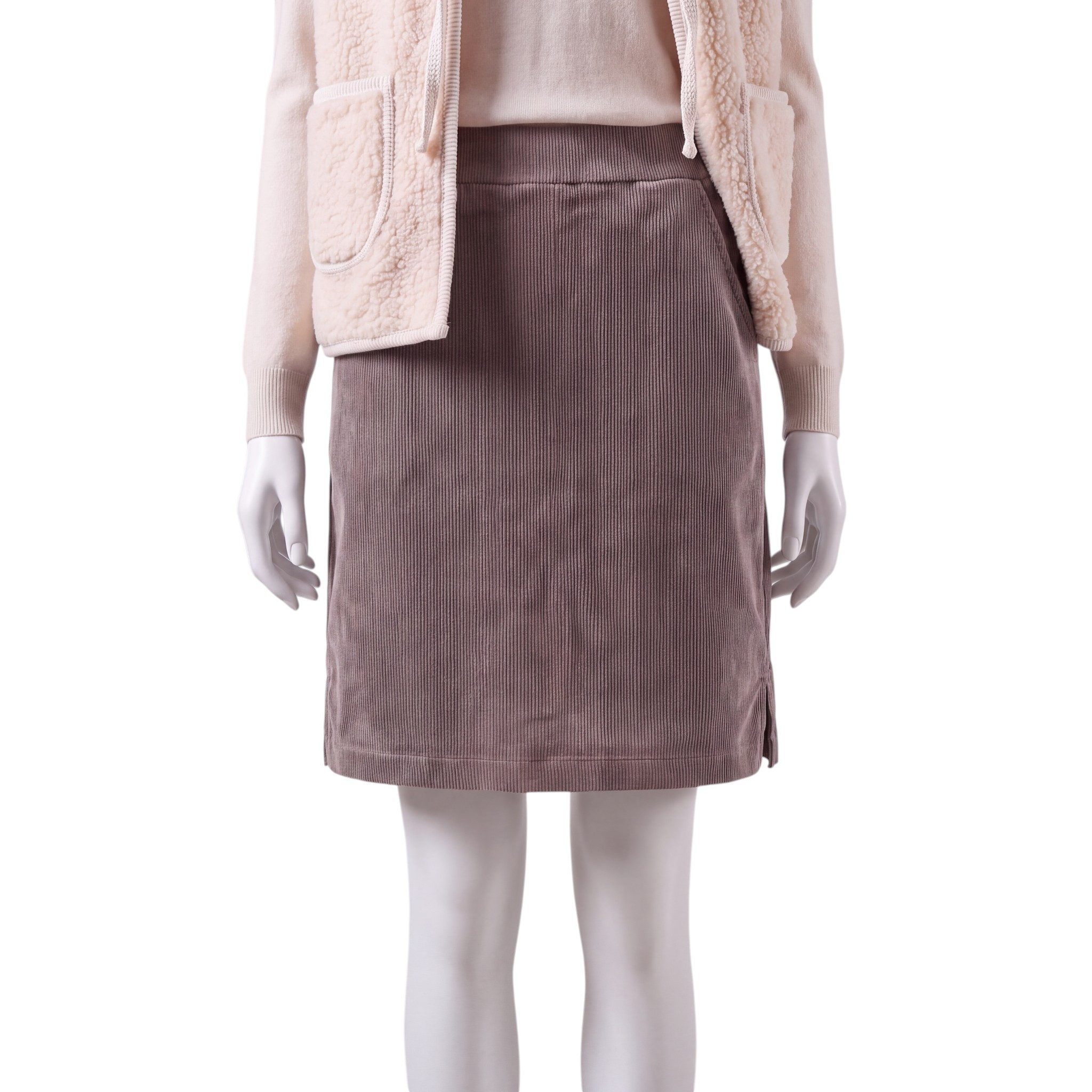 OriginalYou Cordrock Damen Feincordrock Integrierte Shorts mit elastischem Bund, in Unifarben
