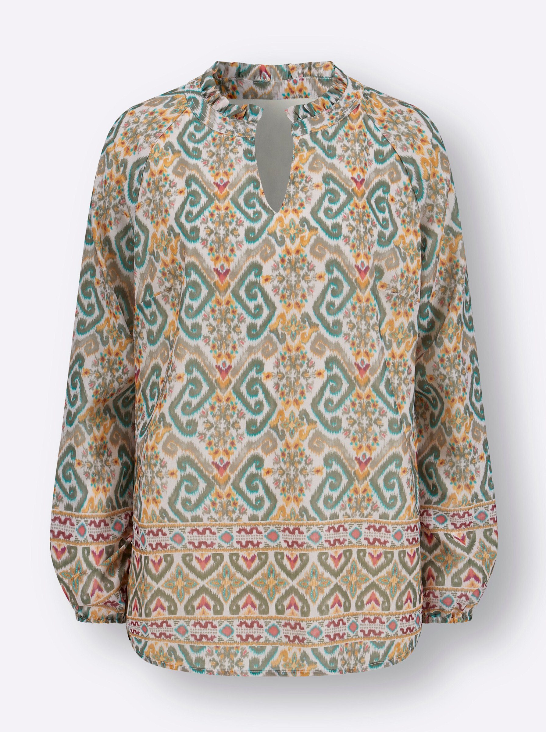 Klassische Bluse Tunikabluse Langarm