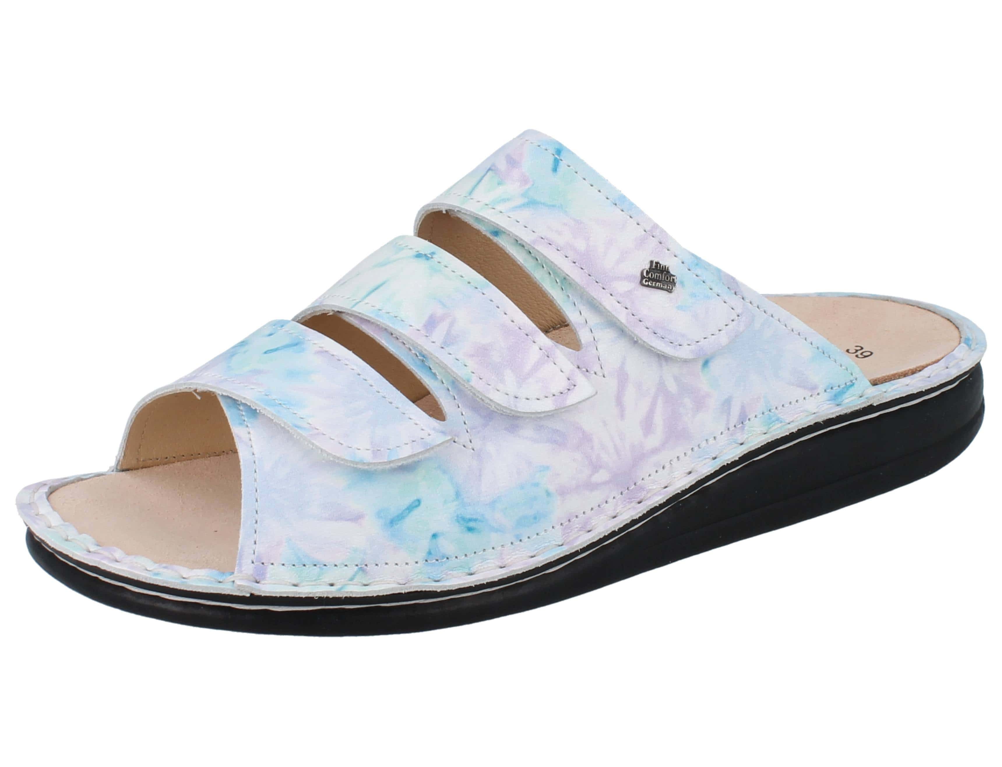 FINN COMFORT Korfu Damen Pantolette blau lila Glattleder - Größe: 37 Pantolette