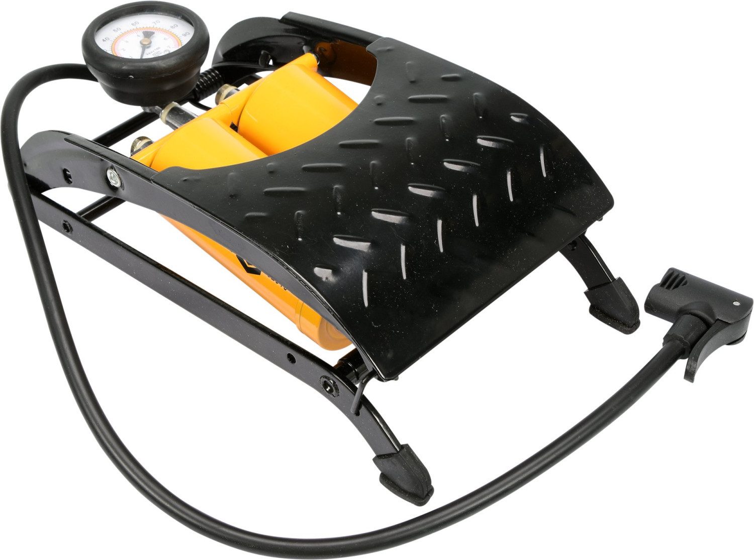 Luftpumpe Fußpumpe mit Doppelzylinder und Manometer, Luftpumpe