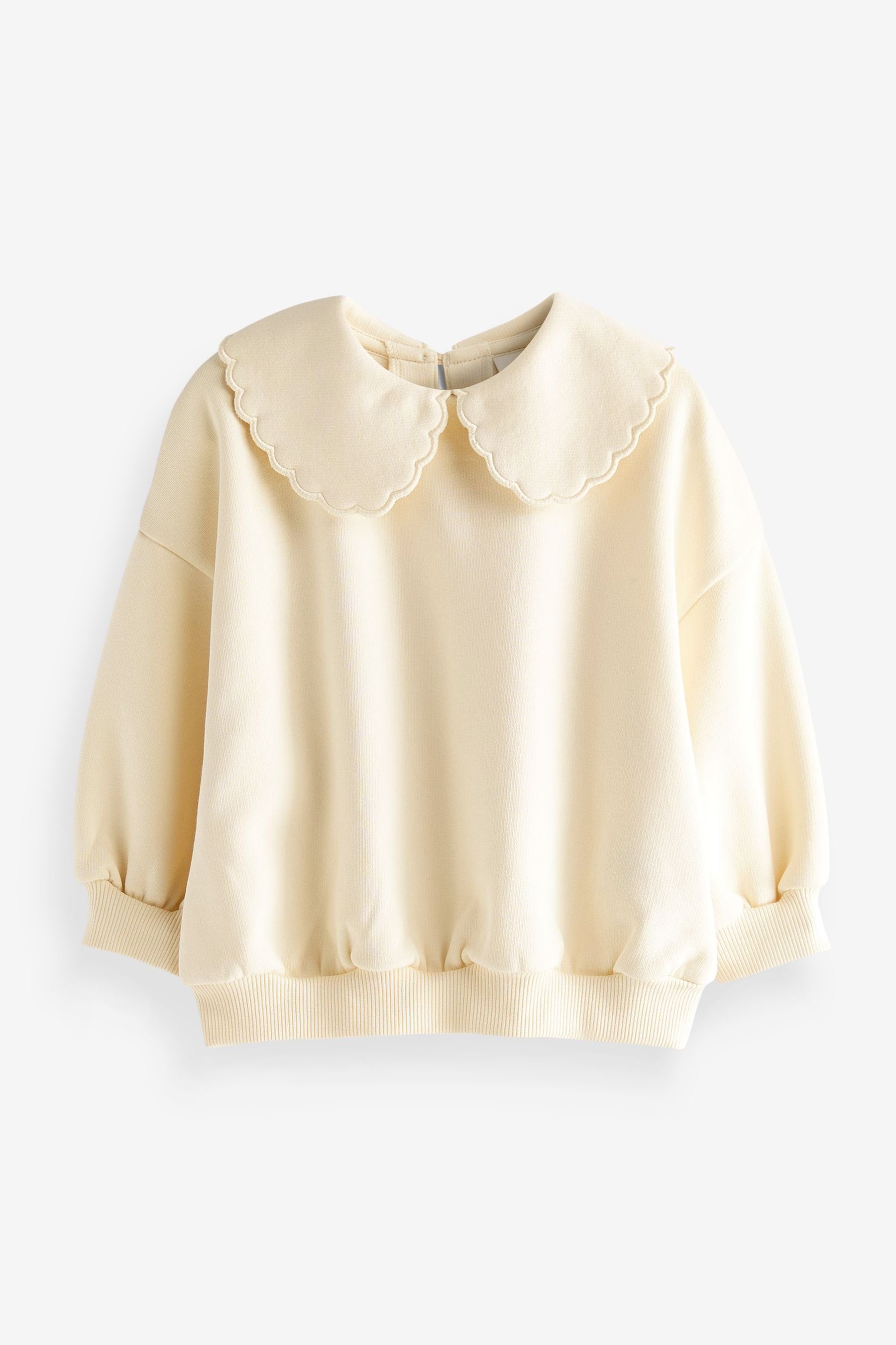Next Sweatshirt Sweatshirt mit Kragen (1-tlg) Cream