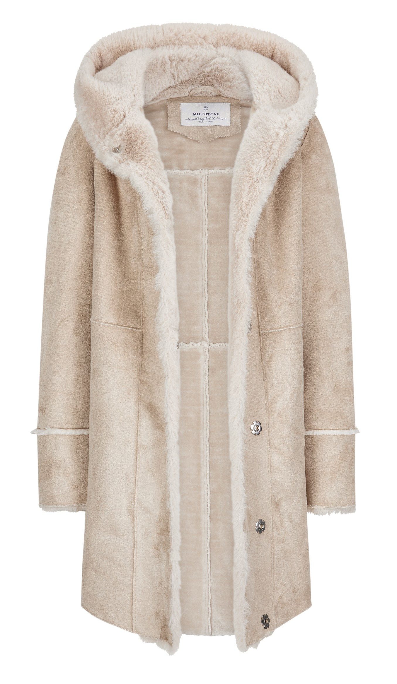 Milestone Fellimitatmantel MSOfelia mit Kapuze und wärmendem Fellbesatz