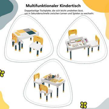 EUGAD Kindertisch (1-St., mit 2 Stühlen), Spieltisch Maltisch mit Stauraum