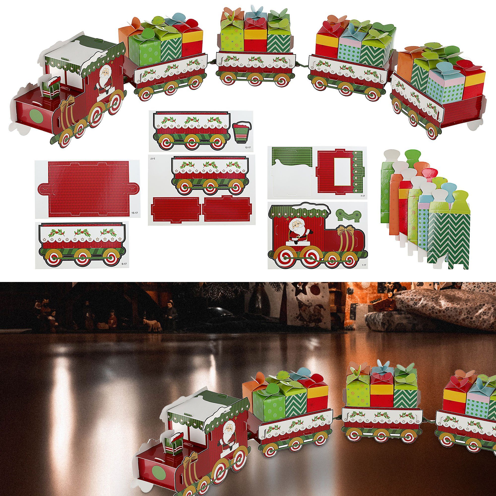 CEPEWA Adventskalender Adventskalender DIY Bastelset Zug Eisenbahn