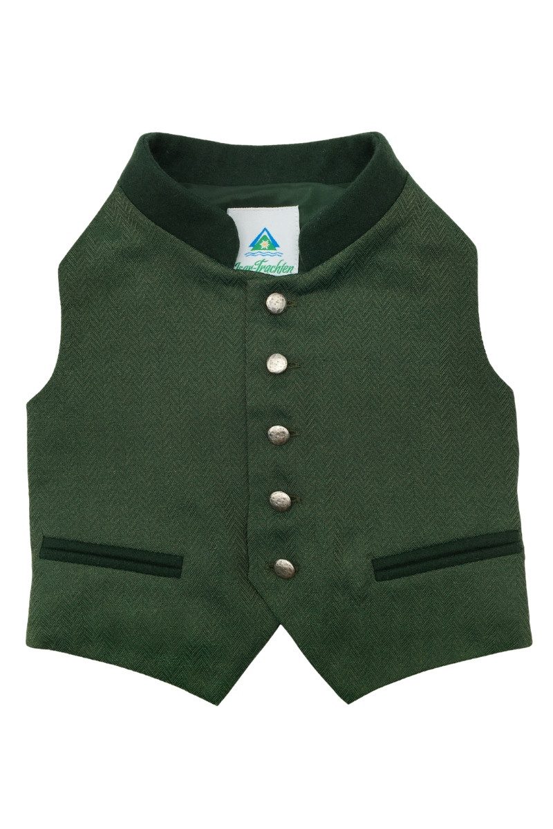 Isar-Trachten Trachtenjacke Kinderweste - TOBIN - tannengrün