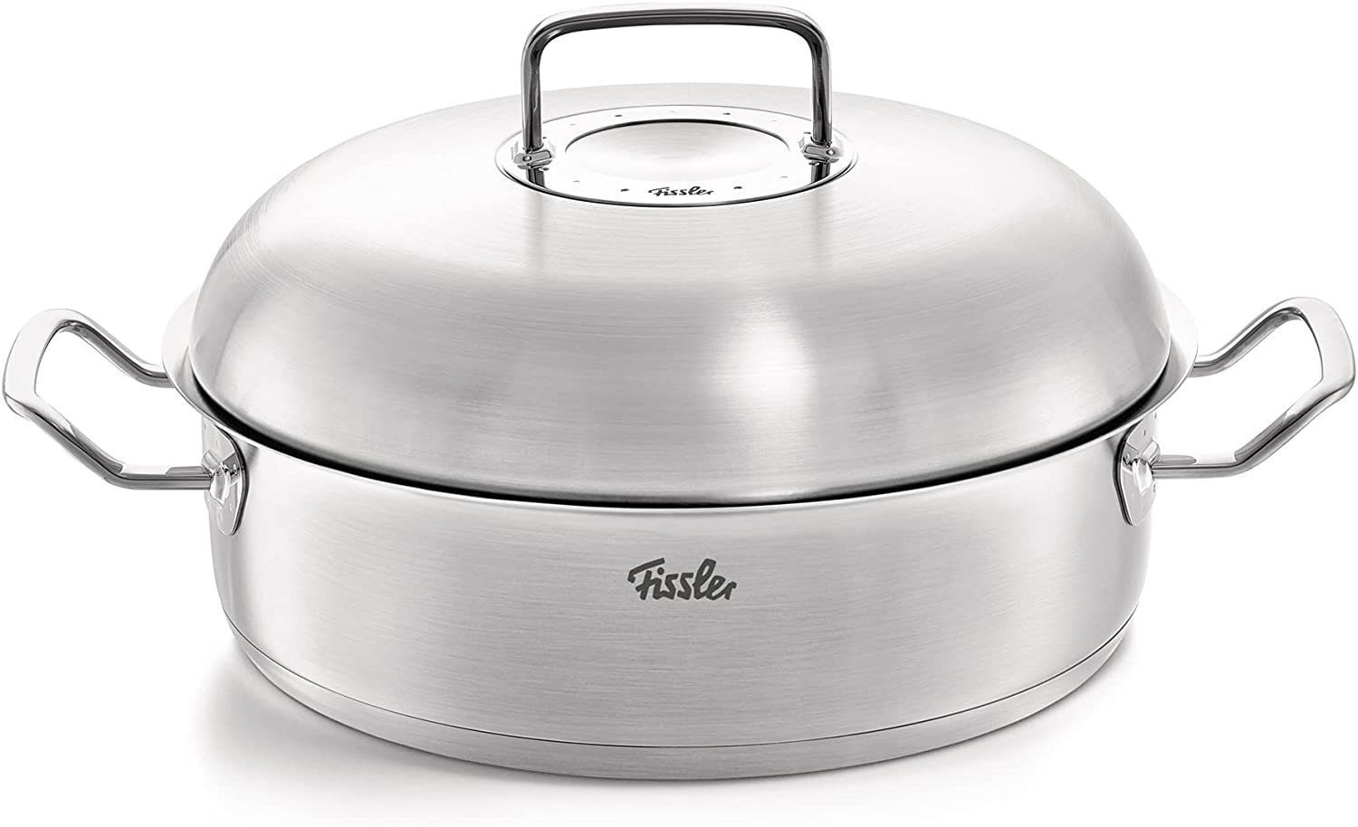 Fissler Servierpfanne ORIGINAL-PROFI COLLECTION® Servierpfanne mit Hochraumdeckel, Edelstahl 18/10 (2-tlg), mit breitem Schüttrand, Kaltmetallgriffen. Made in Germany