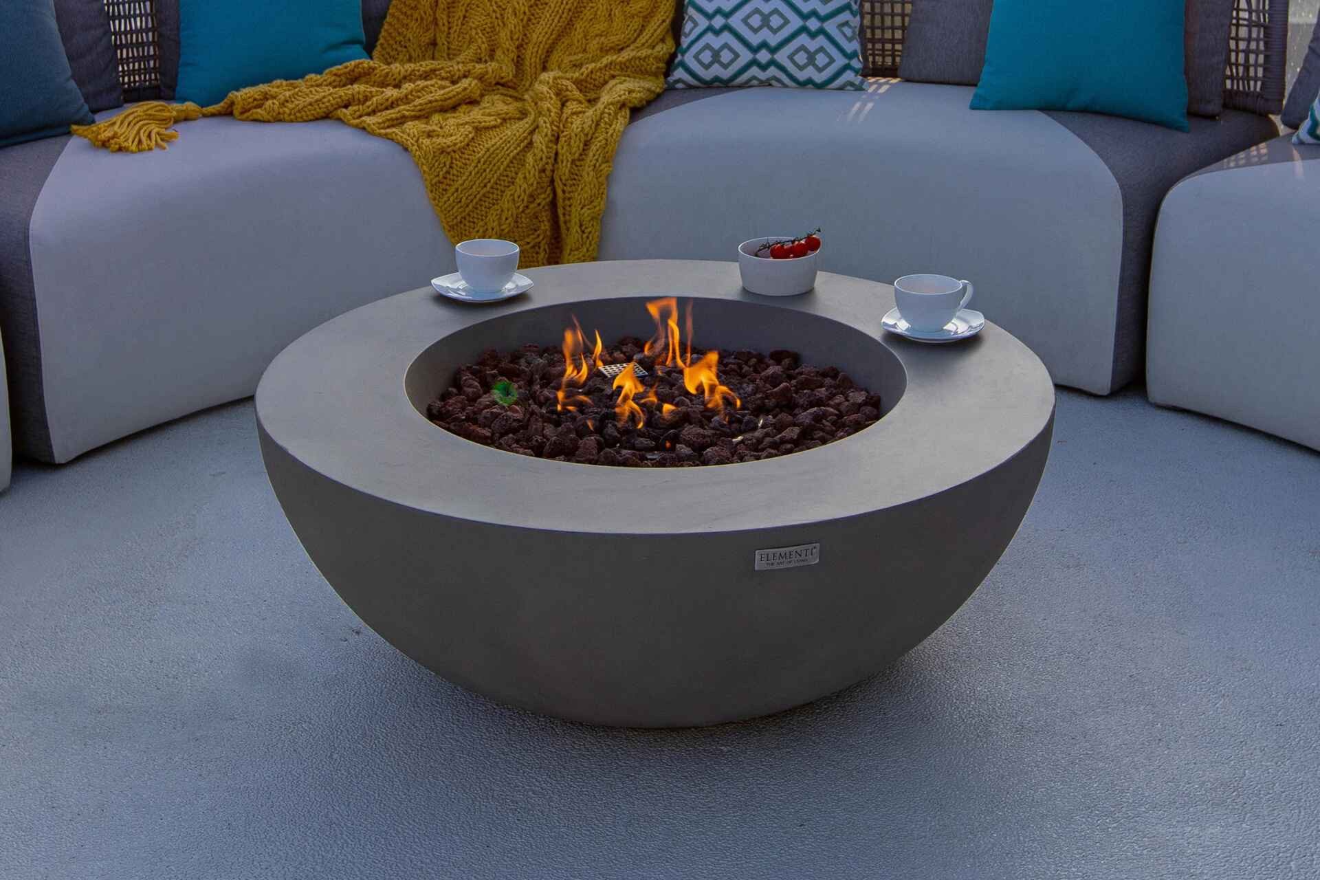 ELEMENTI Feuertisch LUNAR BOWL Feuerstelle, (SET, 1-St., inkl. mehreren Komponenten), Beton,(107x107x40cm)