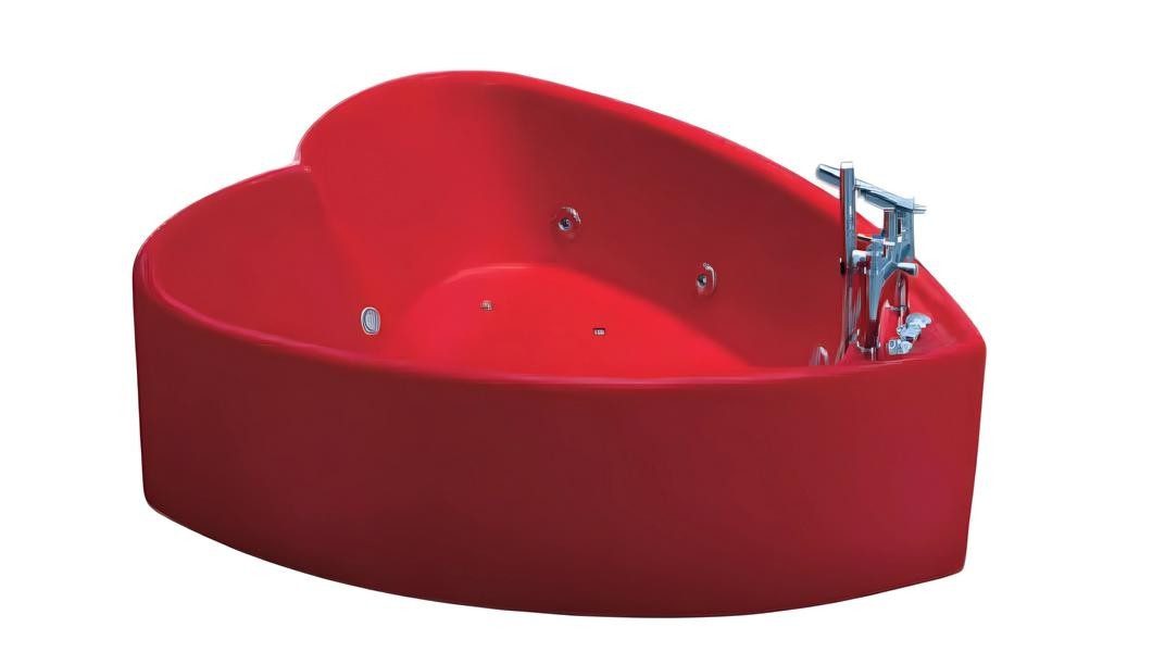 Xlmoebel Whirlpool-Badewanne XLMOEBEL Massage Badewanne in Rot, freistehend, Acryl, Made in Europa