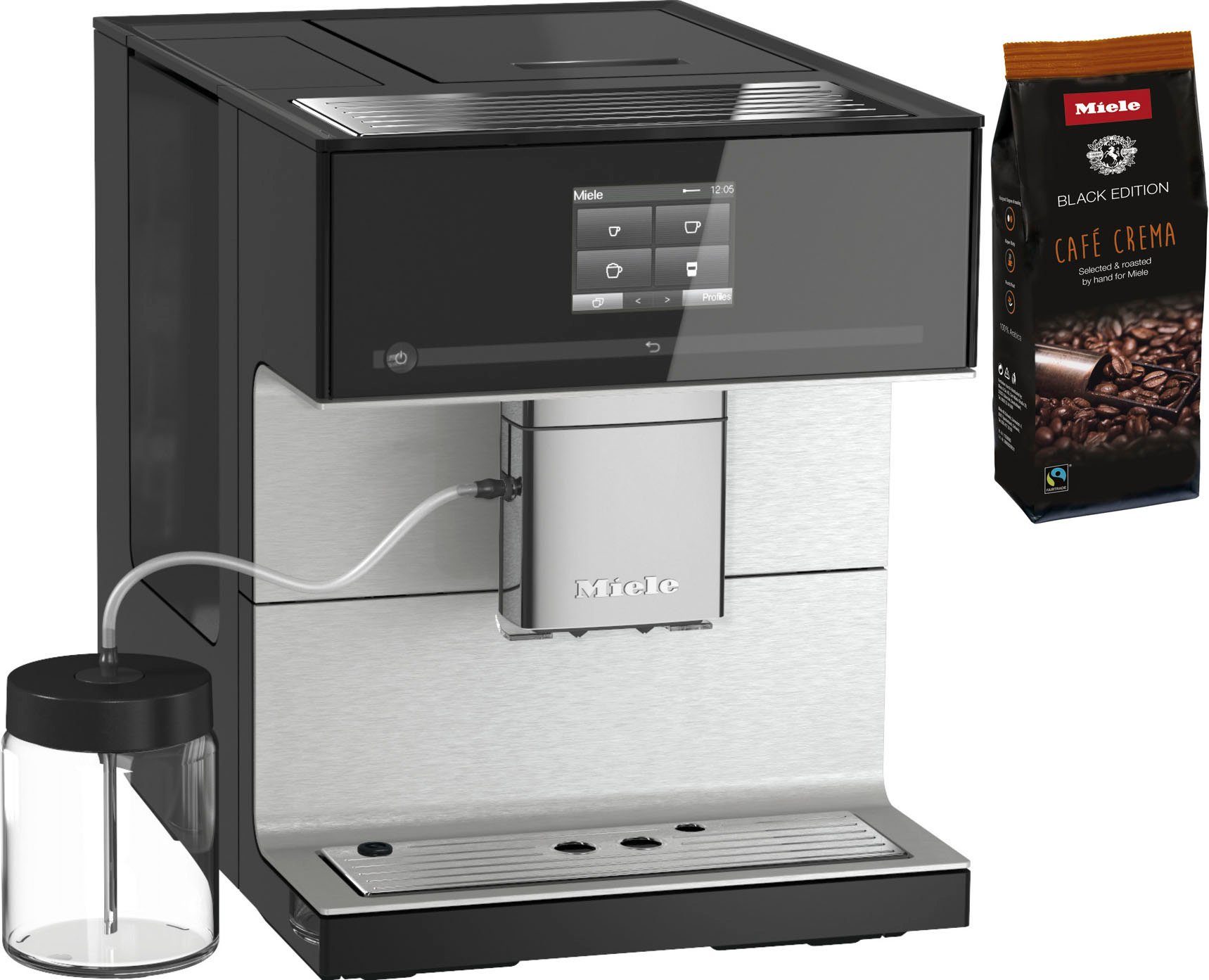 Kaffeevollautomat individuelle Kaffeeerlebnis Persönliches CM7350 Kaffeekannenfunktion, - CoffeePassion, Milchgefäß, Miele inkl. Genießerprofile