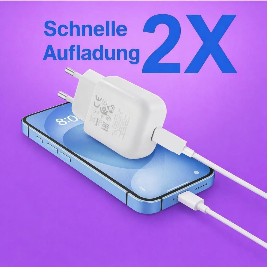 VEEV 10W Schnellladegerät USB C für iPhone und Samsung Smartphone Ladegerät Smartphone-Ladegerät (1-tlg)