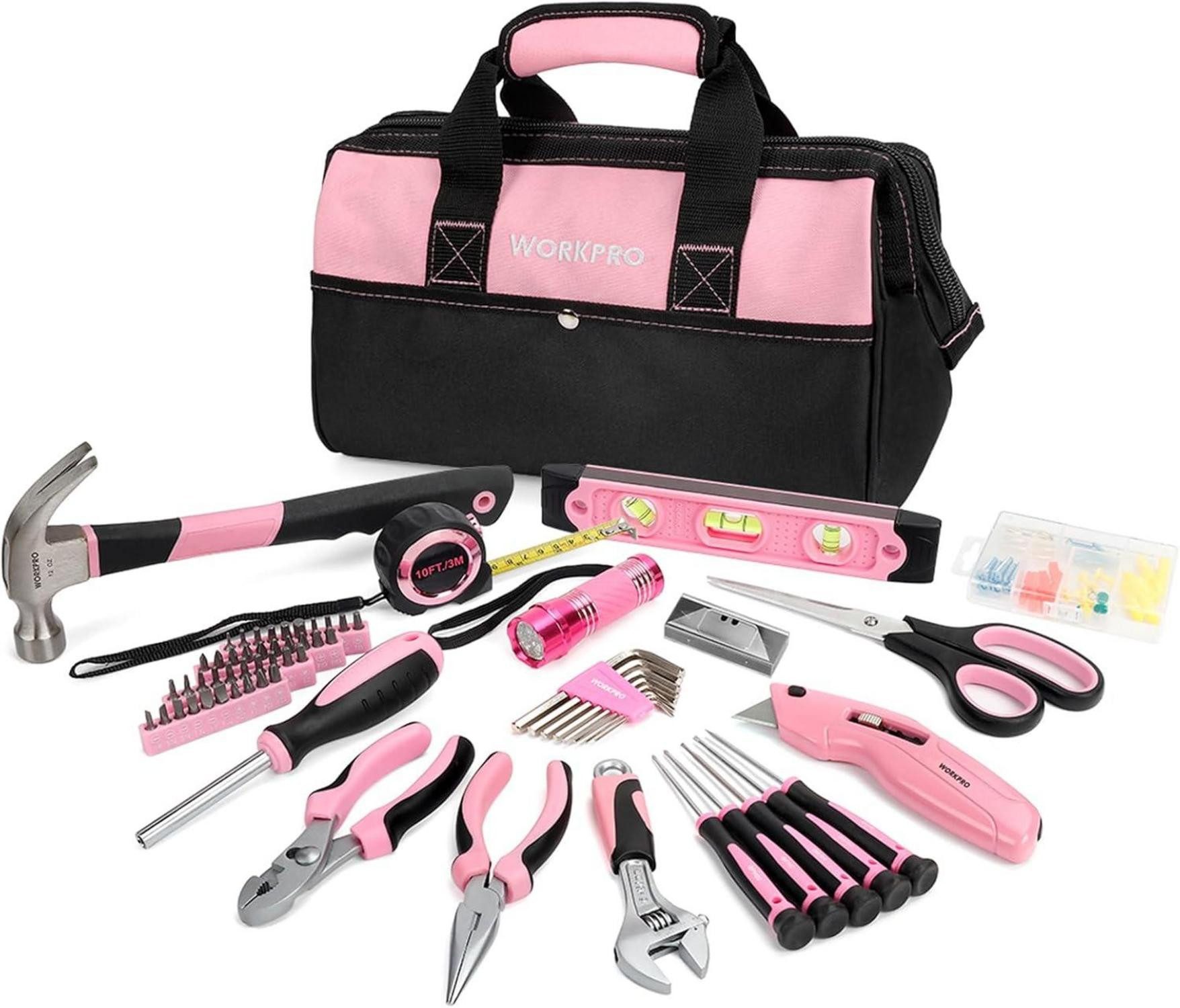 LuxusKollektion Multitool 106-teiliges Pink Инструментset in Rosa Ящики для инструментов mit Tasche