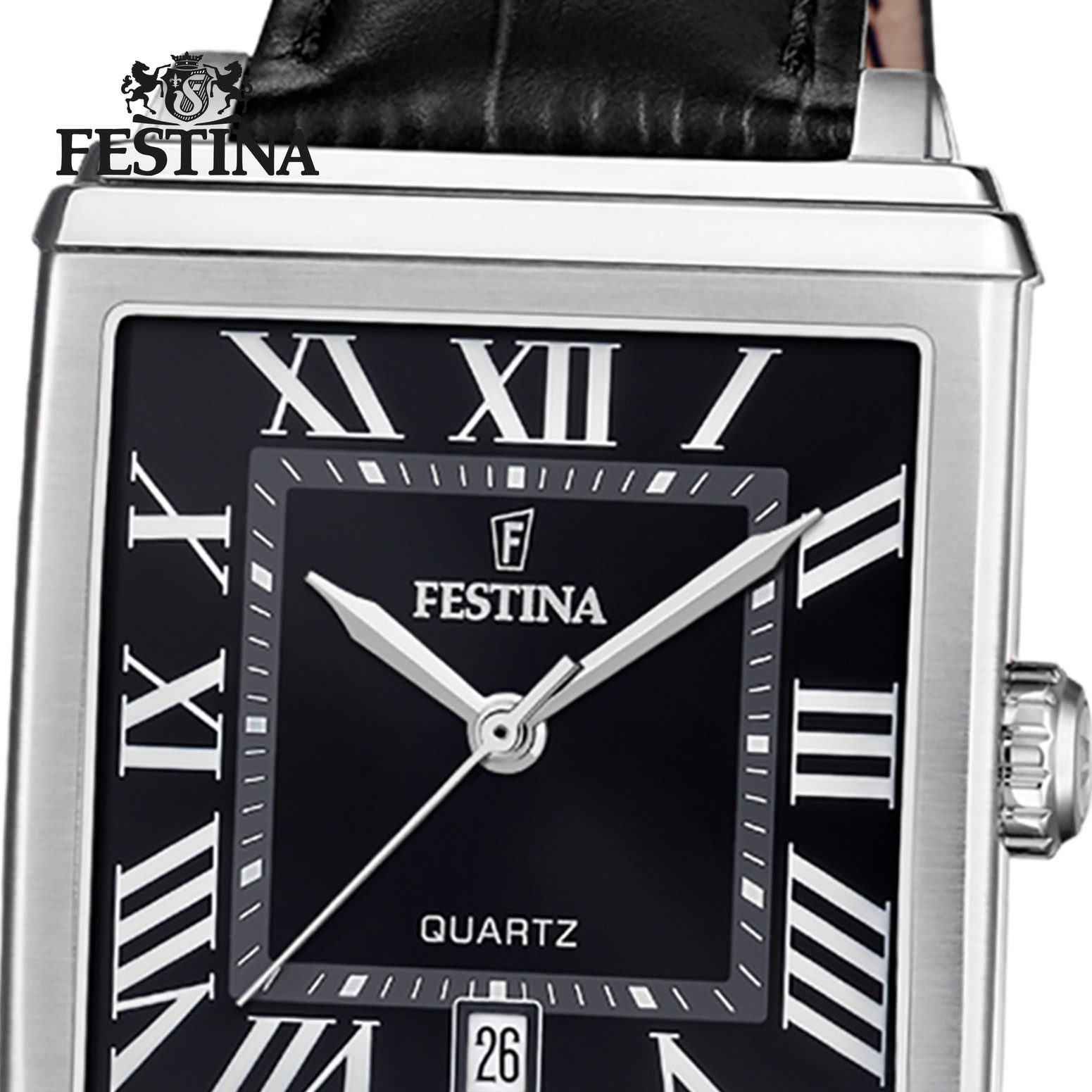 Festina Quarzuhr Festina Herrenuhr Leder schwarz günstig online kaufen