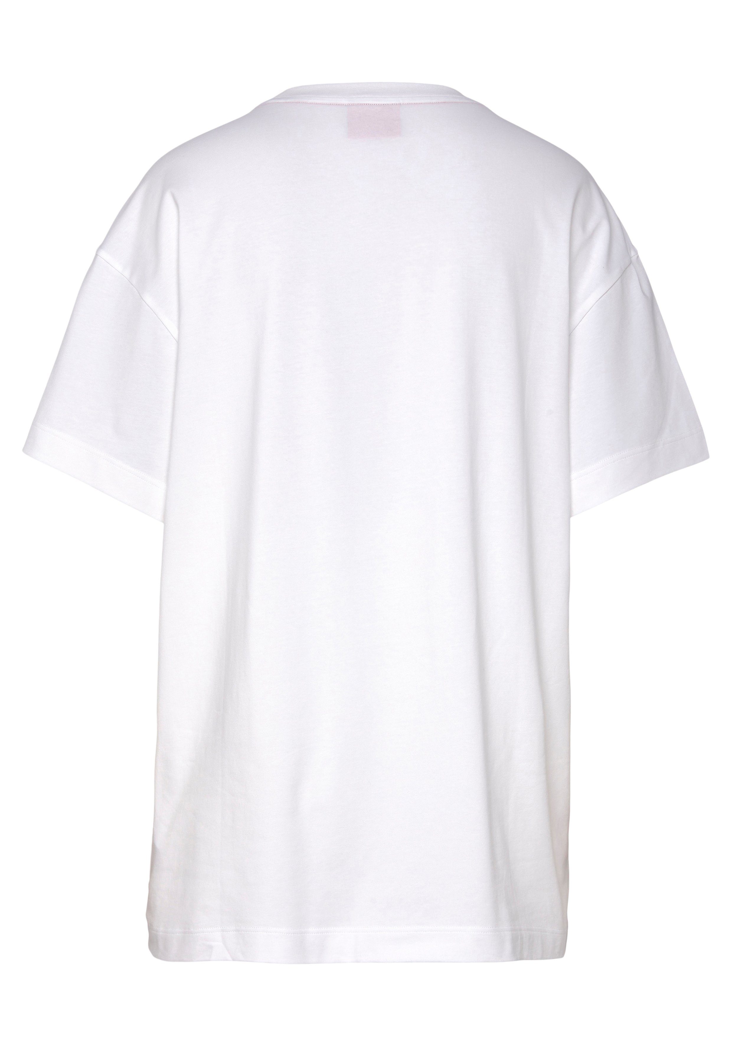 HUGO T-Shirt Linked T-Shirt Logoschriftzug HUGO Natural mit