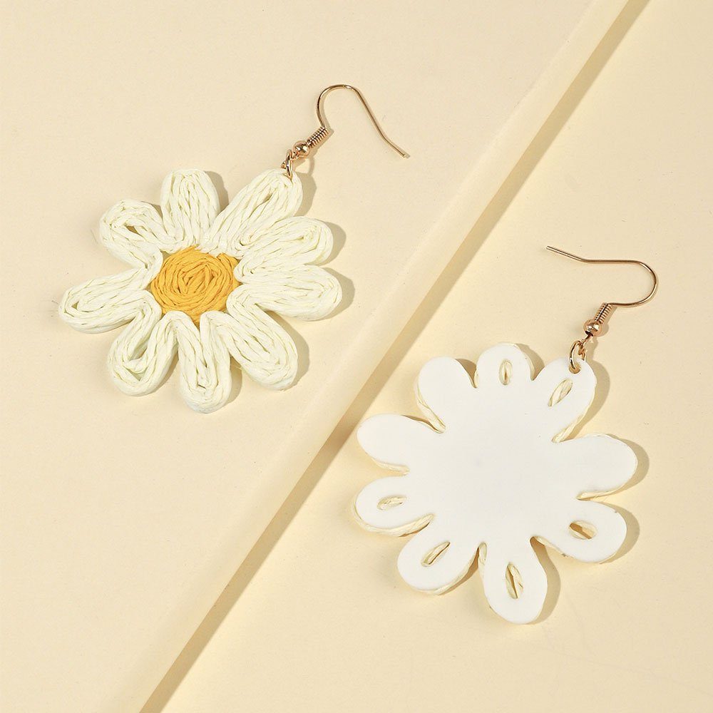 AUzzO~ Damenschmuck Blumen-Ohrringe Bohemian-Stil Paar Ohrhänger im Ohrringe Weiß Holiday Paar