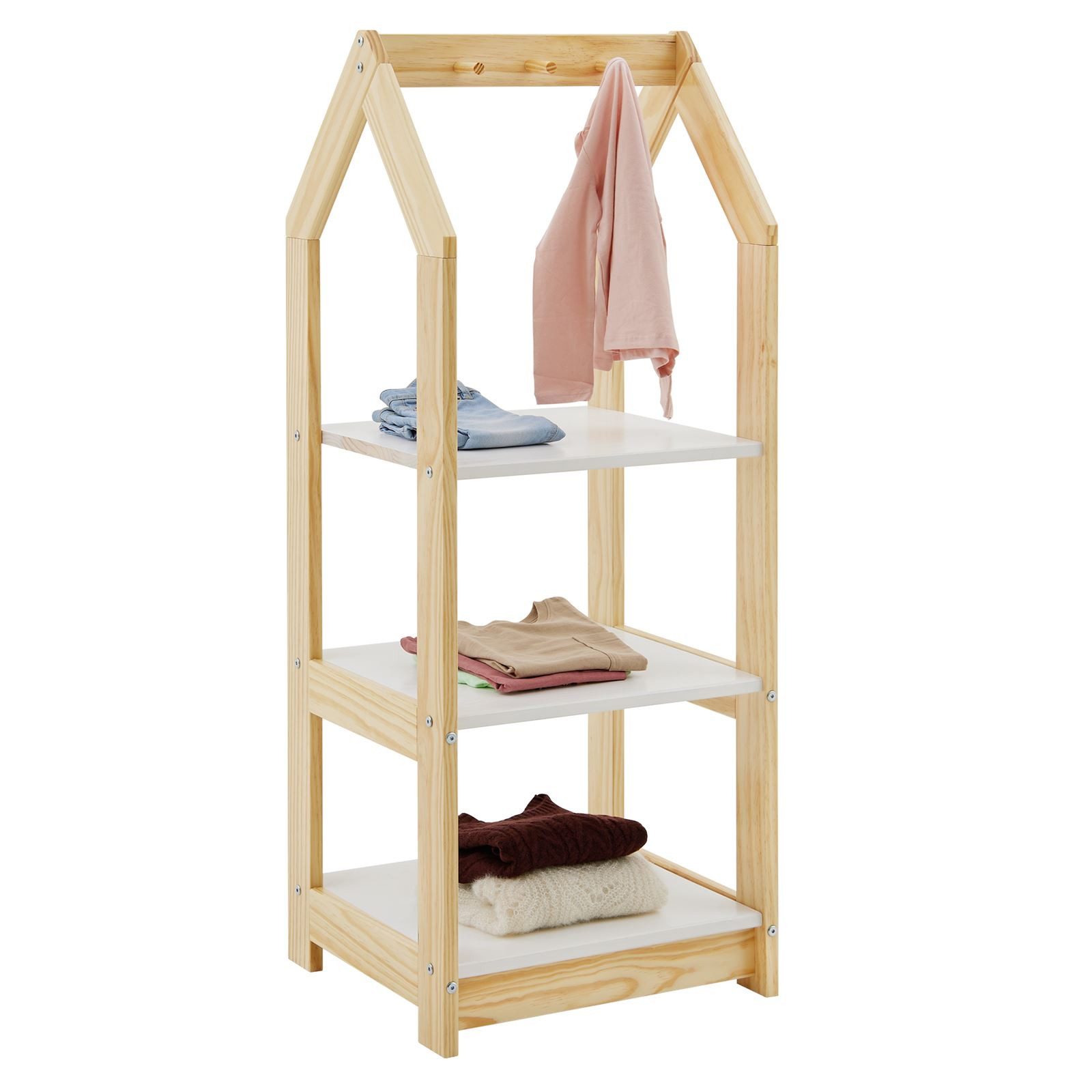 IDIMEX Kinderkleiderschrank SALLY Kinder Regal Hausform günstig online kaufen