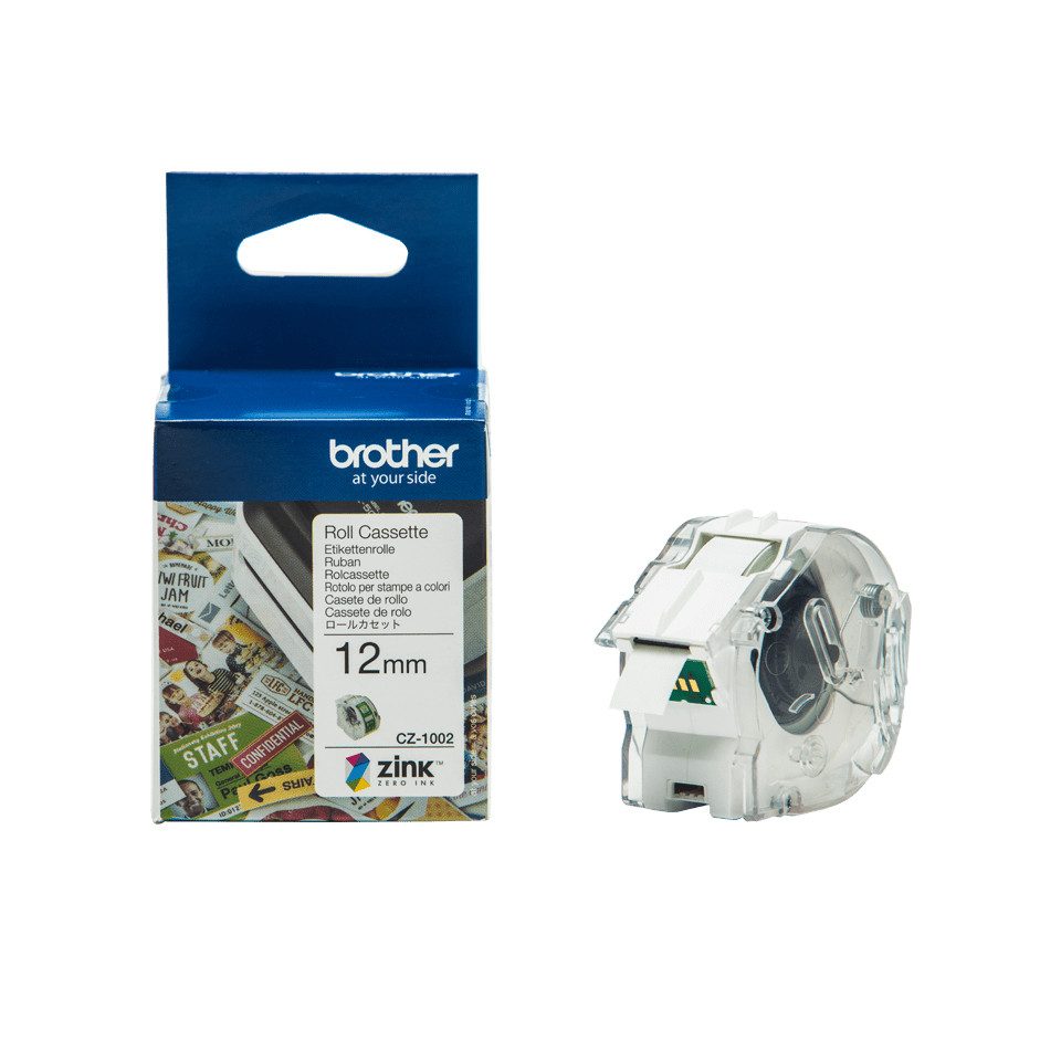 Brother Farbetikettenrolle CZ-1002 BxL 12mm x 5m Tintenpatrone