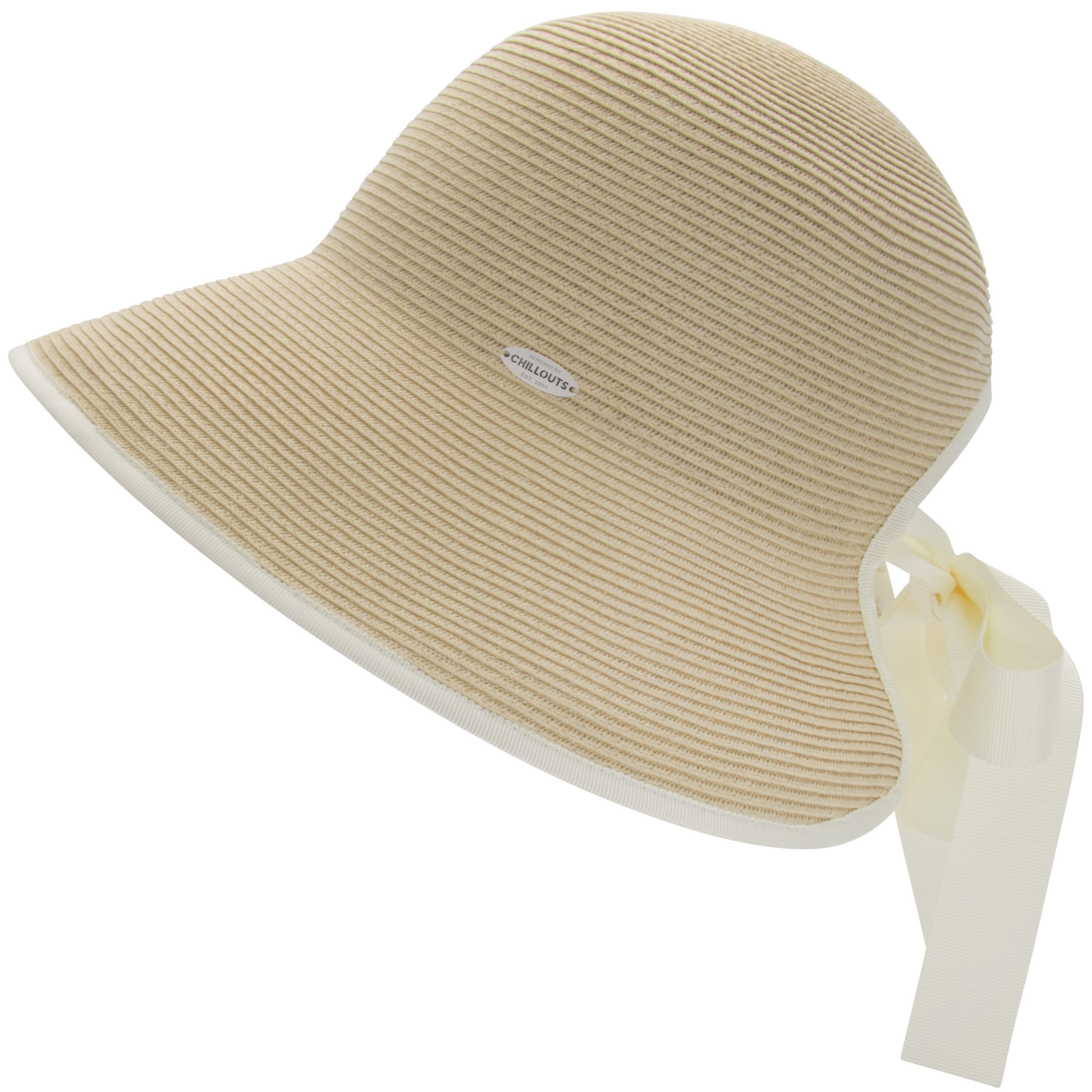 chillouts Sonnenhut Red Oak Hat Femininer Sonnenhut mit Schleife am Hinterkopf