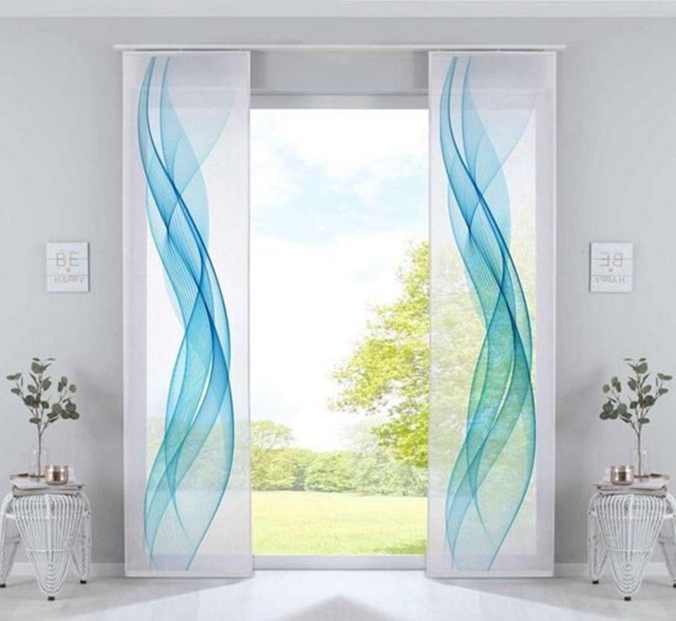 Faizee Möbel Vorhang Flächenvorhang 245x60 Wellenmuster günstig online kaufen
