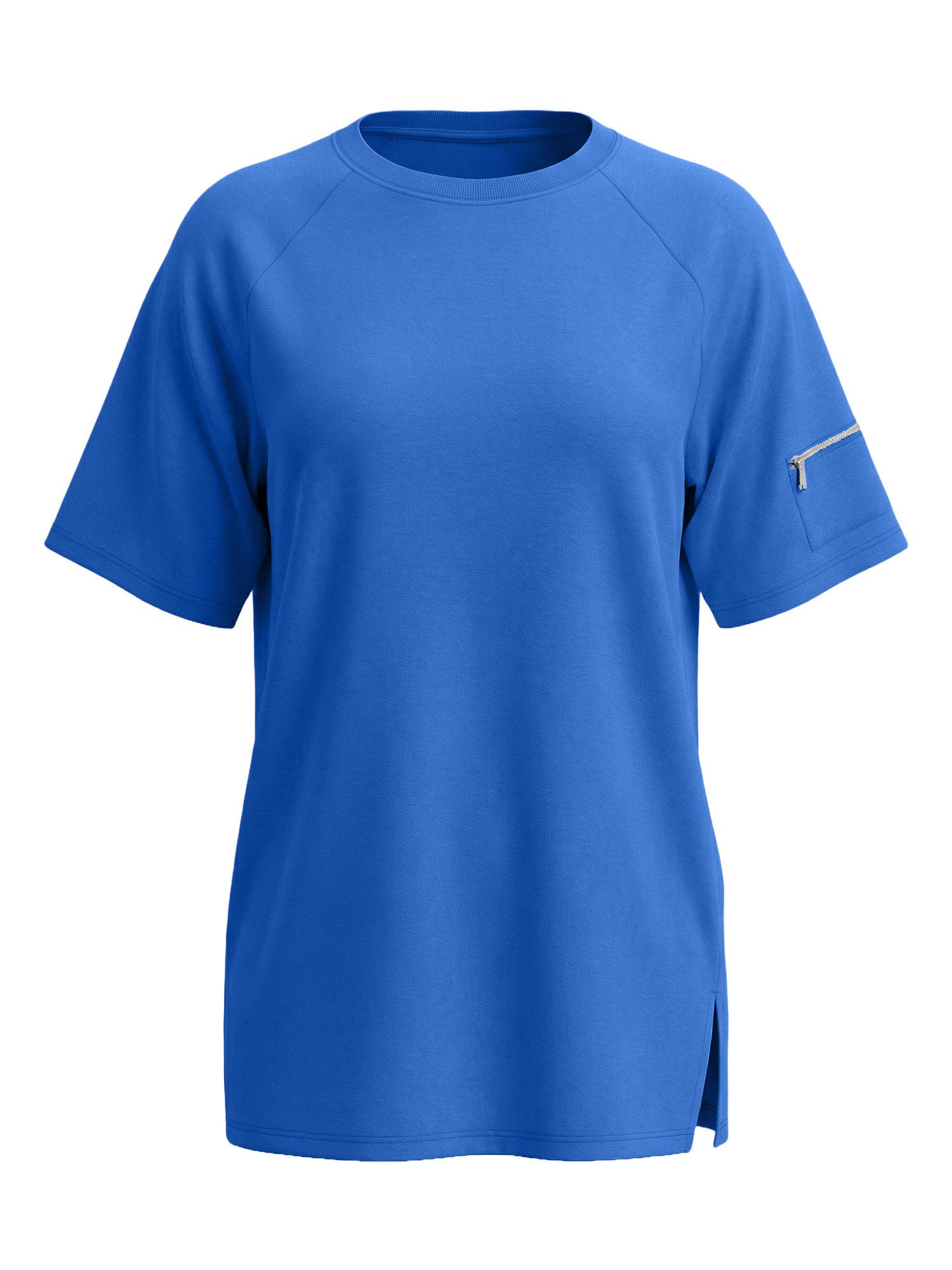 Oversize-Shirt Damen T-Shirt Halbarm Rundhals Seitenschlitz