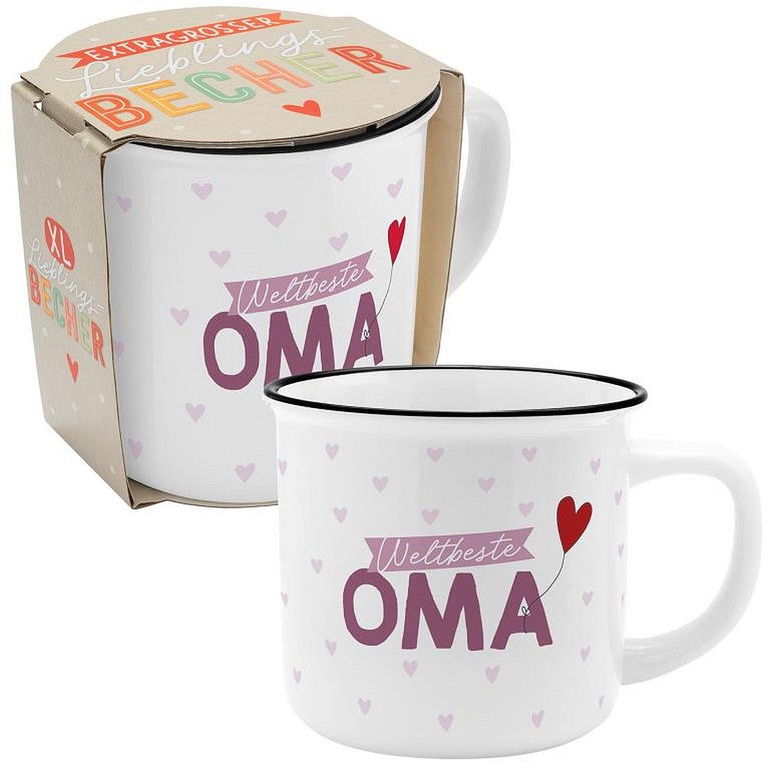 Sheepworld Tasse XL Tasse Tee- Kaffeetasse Kaffeebecher 55cl Geschenk Sheepworld OMA, Porzellan