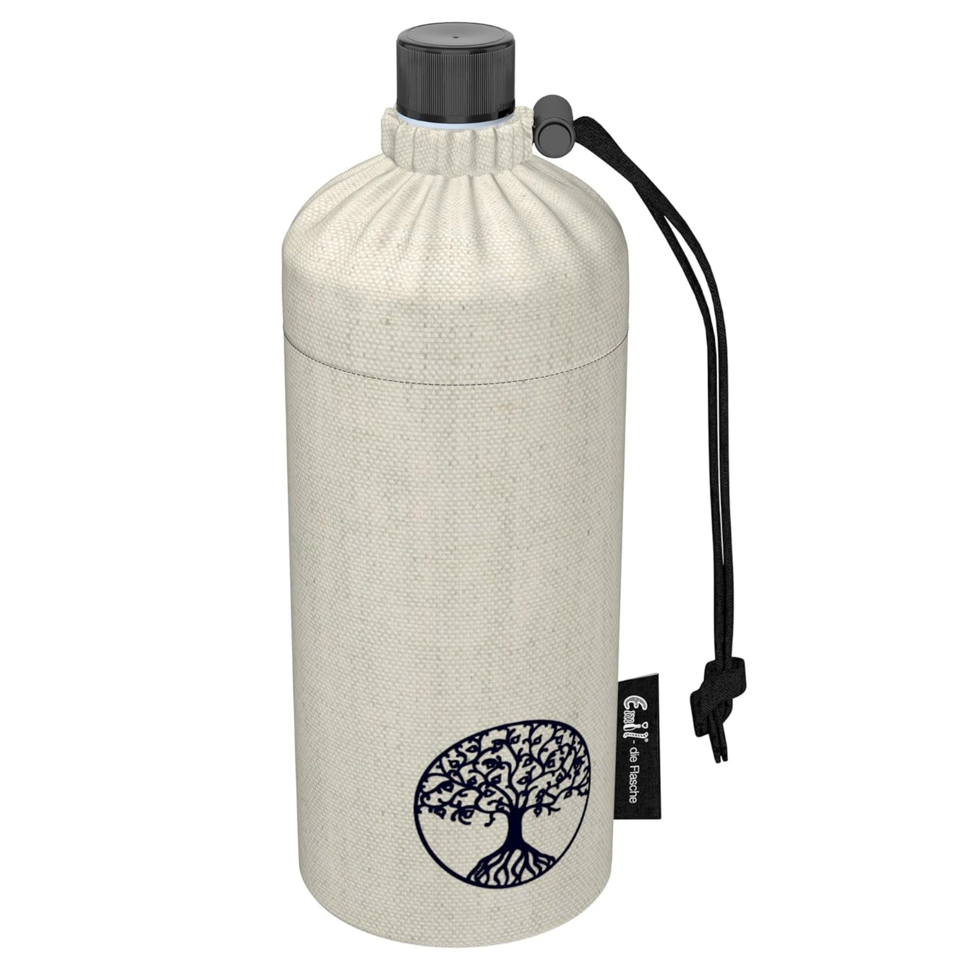 Emil Trinkflasche Bio Organic Glasflasche, isolierte Glasflasche, spülmaschinenfest, Auslaufsicher, 600ml