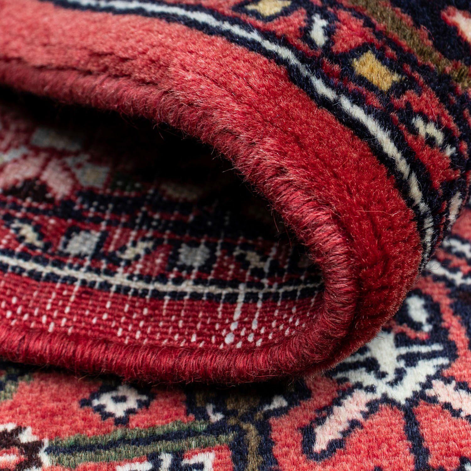 Wollteppich Hosseinabad Medaillon Rosso 125 80 Handgeknüpft mm, 10 x rechteckig, morgenland, cm, Höhe