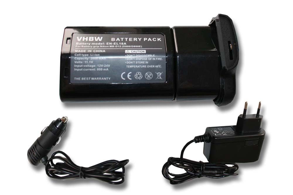 vhbw kompatibel mit Nikon Batteriegriff MB-D12 Kamera-Akku Li-Ion 2600 mAh (11,1 V)