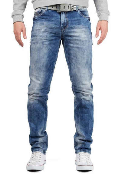 Cipo & Baxx 5-Pocket-Jeans Hose BA-CD319 mit lässiger Stonewashed Waschung