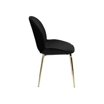 JVmoebel Esszimmerstuhl Schwarz Stühle 2x Stuhl Set Textil Polster Sitz Edelstahl (2 St), Made in Europa