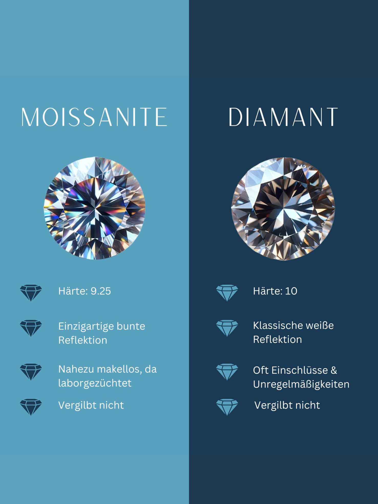 S&T Design Paar Ohrstecker Ohrringe 925 Silber Weißgold mit VVS1 Moissanite Rechteck 5x7mm (Zertifikat 925 Silber, Geschenkbox)