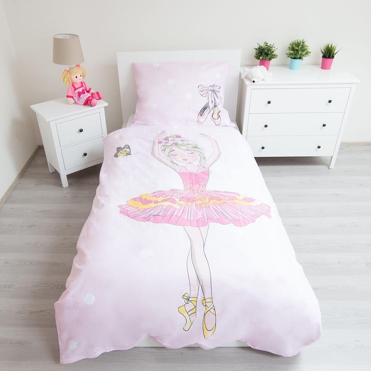 Jerry Fabrics Kinderbettwäsche Ballerina, Renforcé, 2 günstig online kaufen