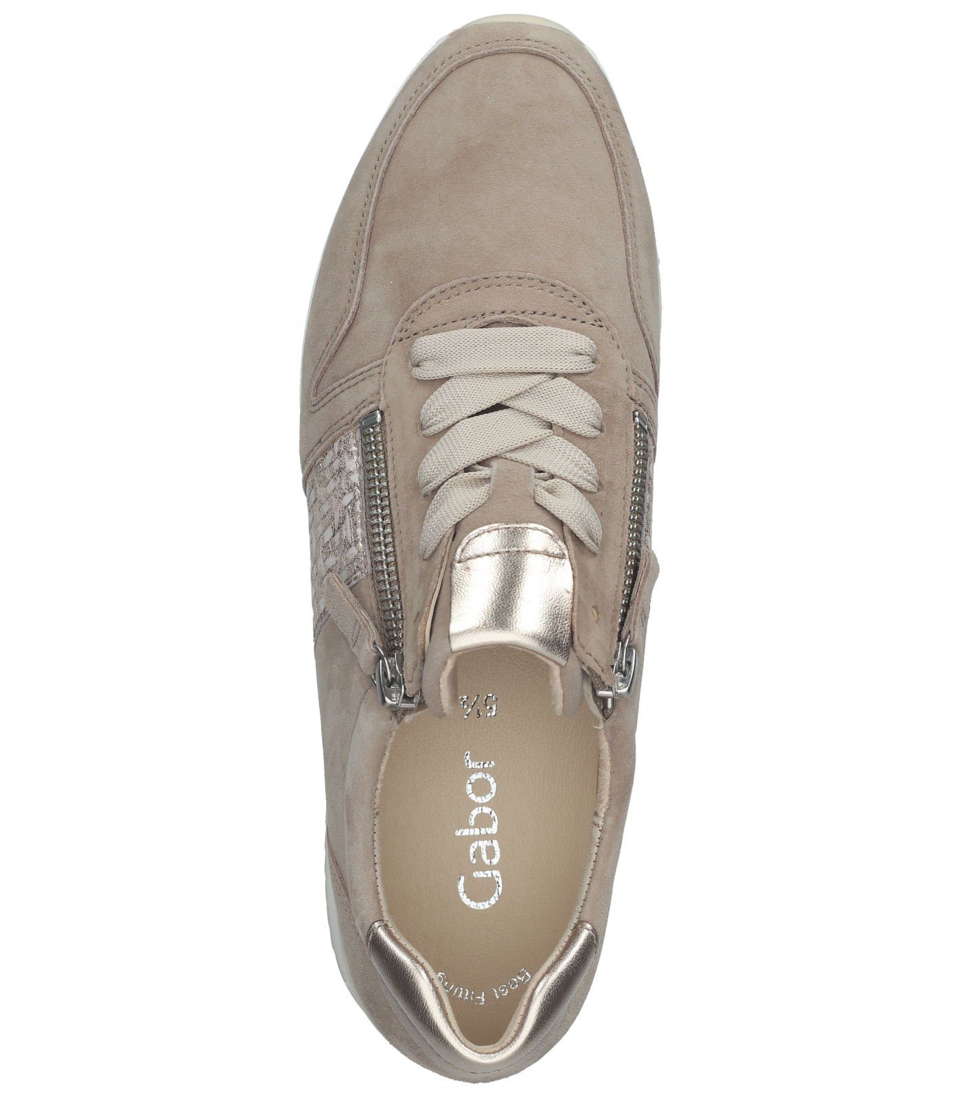 Gabor Sneaker Beige Braun Veloursleder/Textil Sneaker