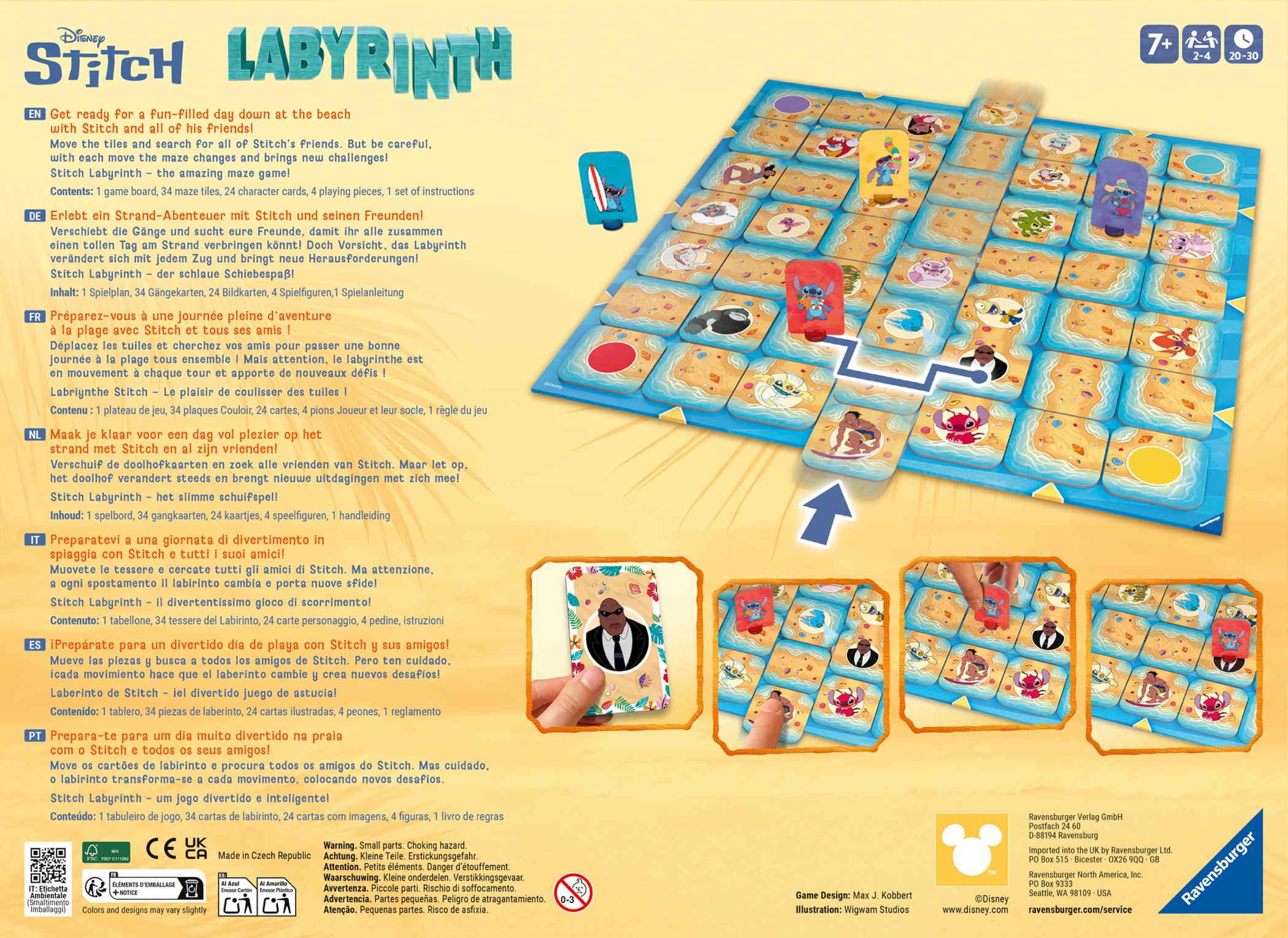 Ravensburger Spiel Familienspiel Such- und Schiebespiel Stitch Labyrinth 24943