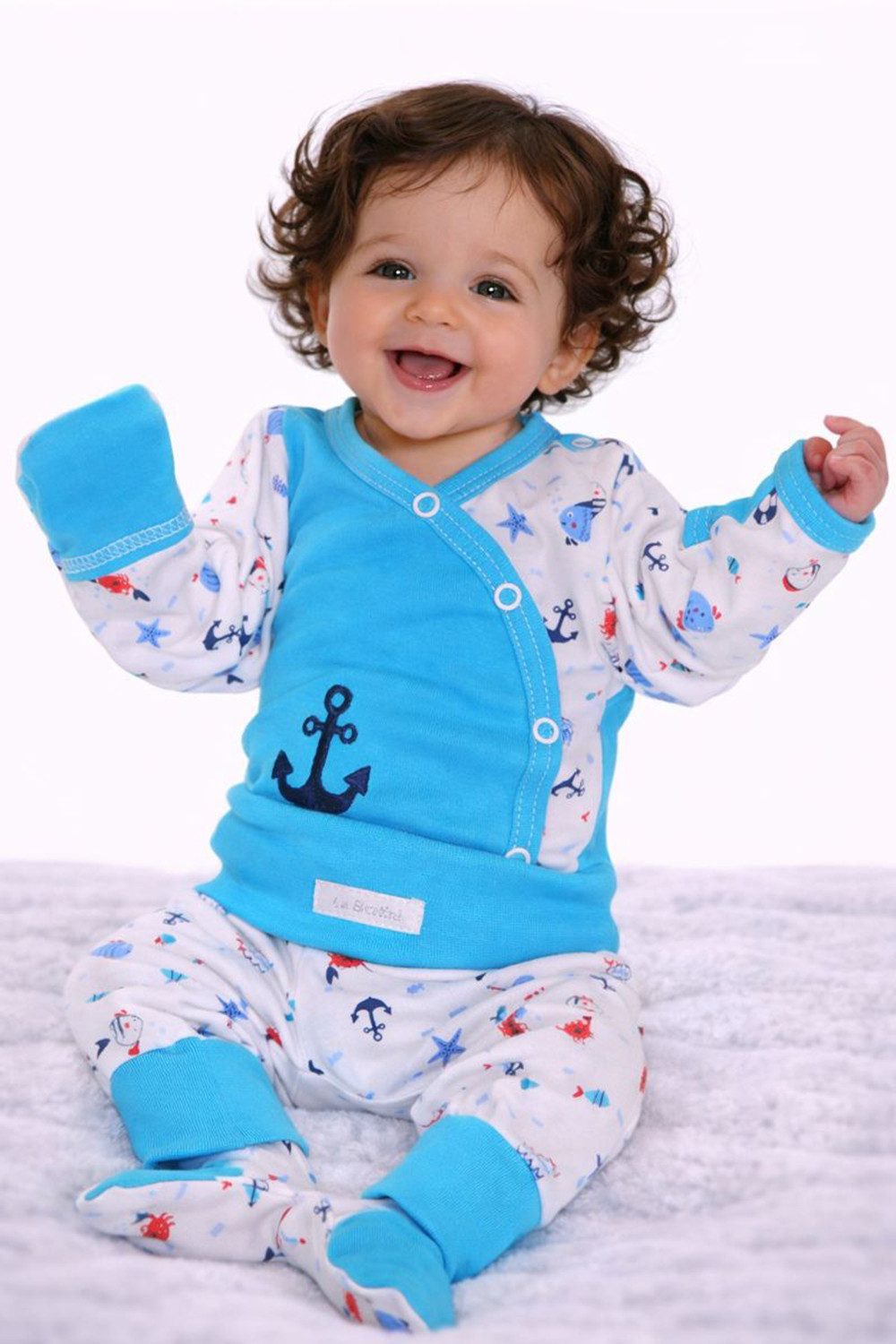 Body & Hose Wickelbody Schlupfhose Baby Anzug in Türkis