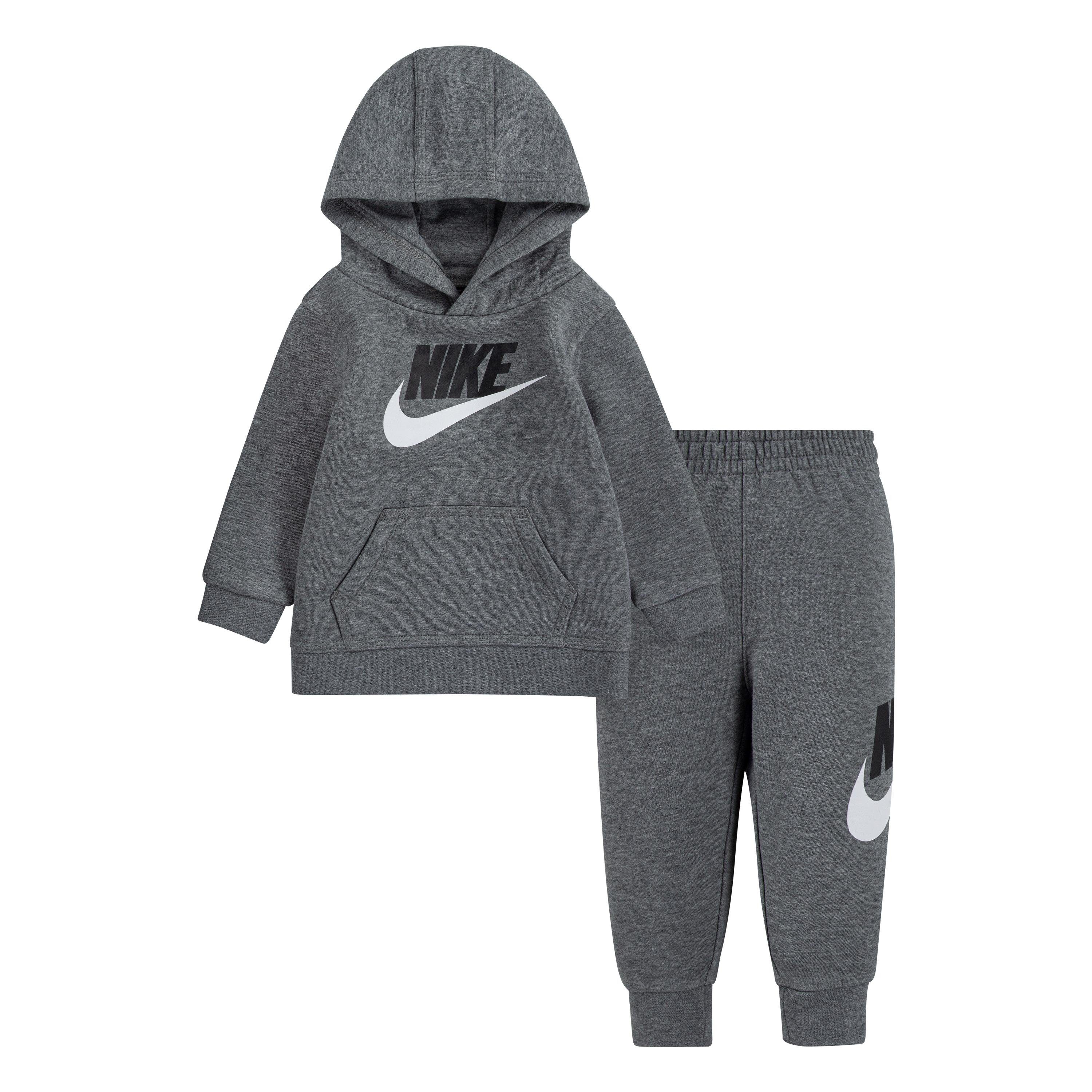 Nike grau-meliert FLEECE 2PC (Set, Jogginganzug PO JOGGER 2-tlg) Sportswear SET & HOODIE