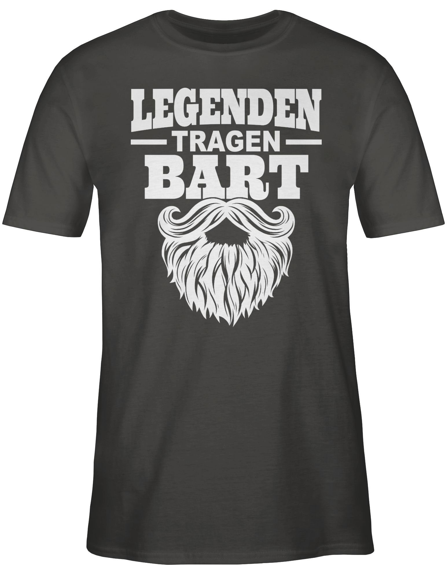 Statement Sprüche Shirtracer T-Shirt mit Legenden Spruch 02 weiß Dunkelgrau tragen Bart