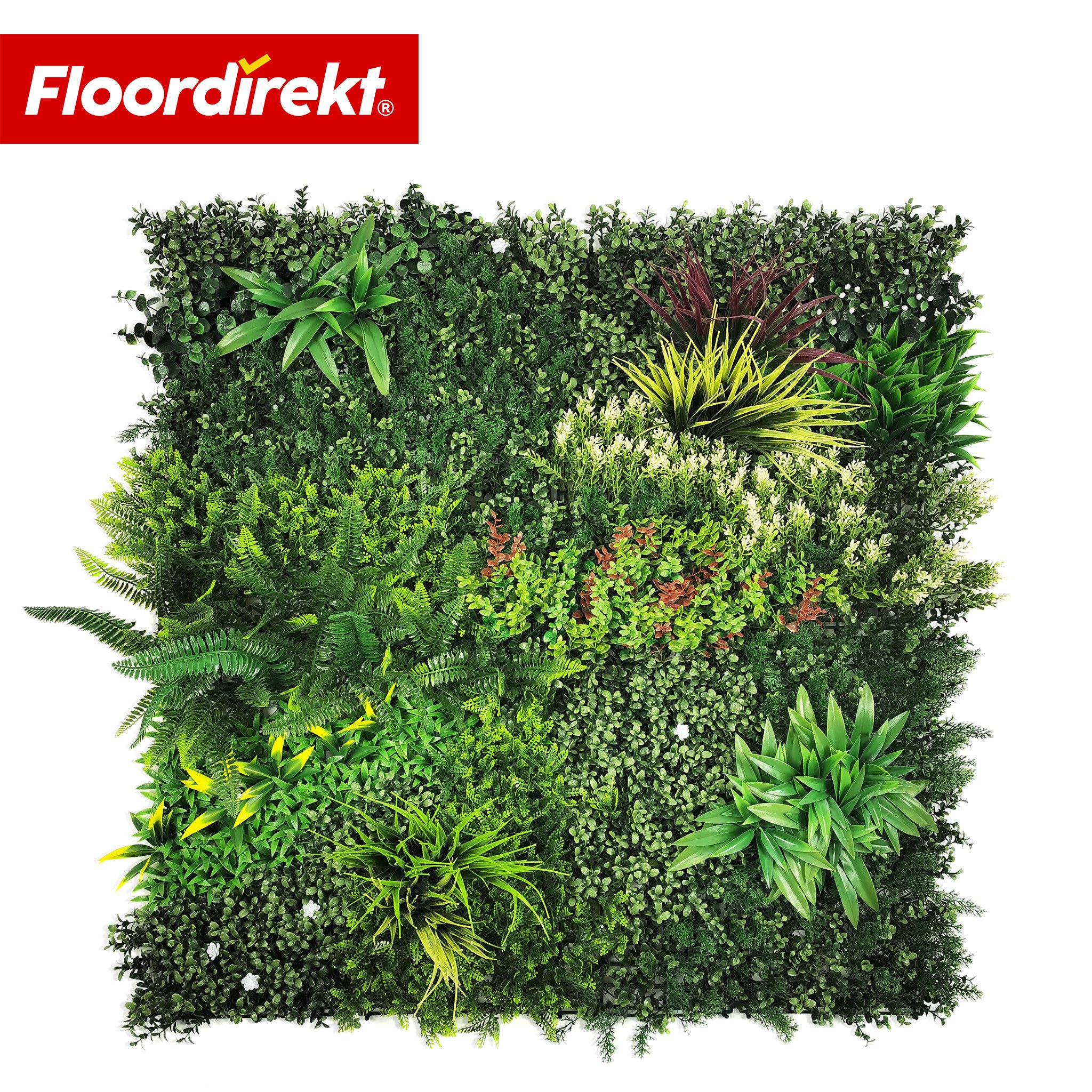 Floordirekt 3D Wandpaneel Pflanzenwand pflegefreie Kunstpflanzen Meadow 100x100 cm Wanddeko, BxL: 100x100 cm, 1 qm, (Klick-System, frei kombinierbar) Geruchlos, ungiftig & umweltfreundlich