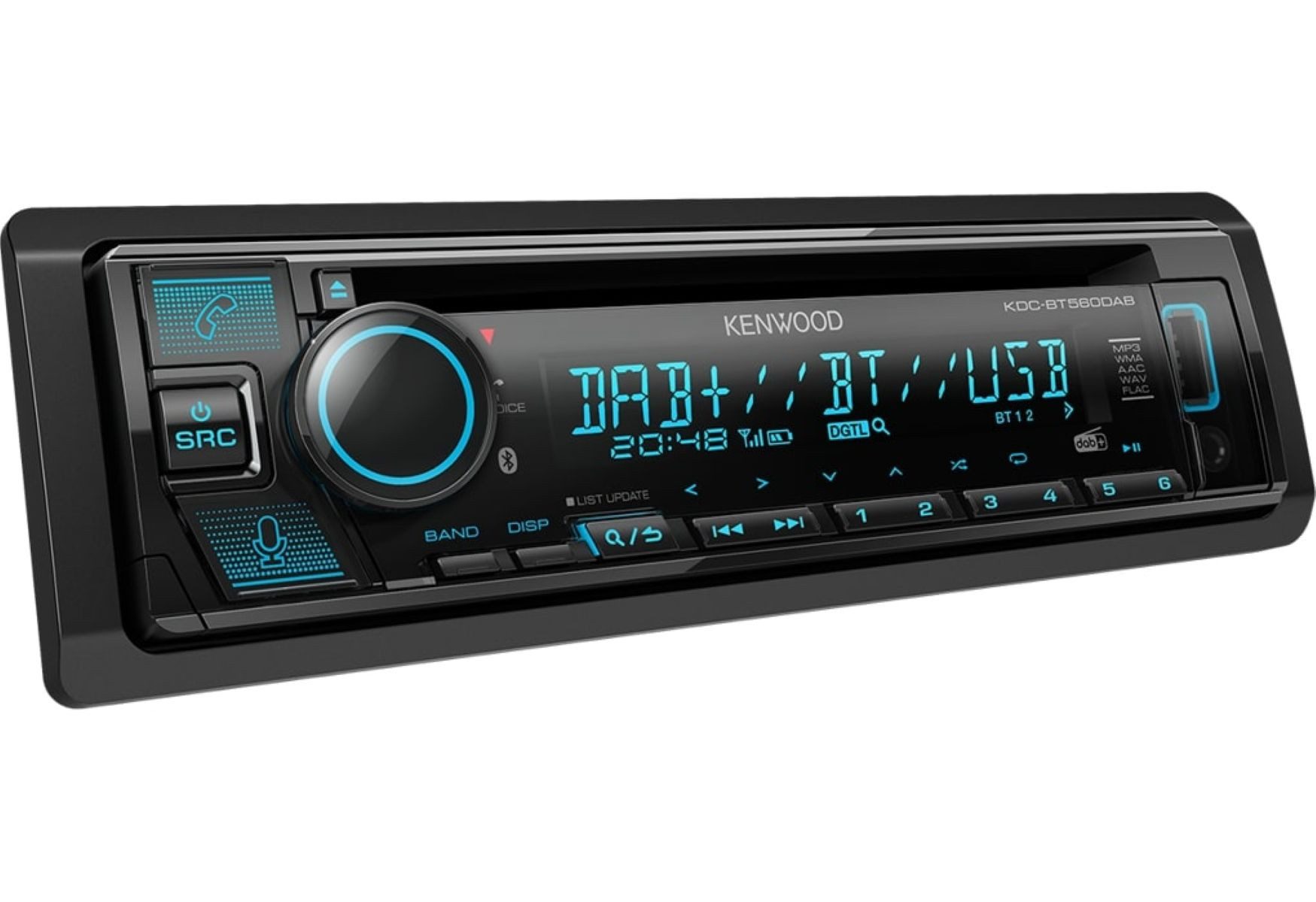 KENWOOD KDC-BT560DAB Bluetooth Dab+ CD/MP3/USB Autoradio (RDS, AM/FM Radio, Animiertes Display, Freisprecheinrichtung, 1 DIN, RDS, AM/FM Radio, Animiertes Display, Freisprecheinrichtung, 1 DIN)