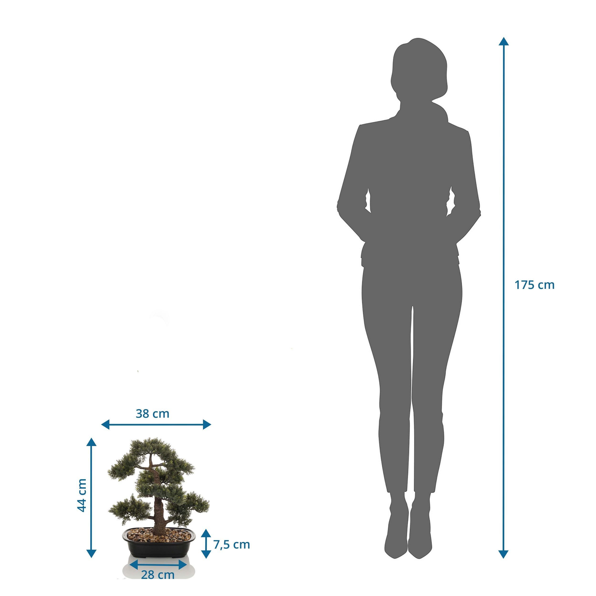 Künstliche Zimmerpflanze Deko Pflanzen, bümö, Höhe 44 cm, Kunstpflanze: Bonsai / Bonsaibaum für innen- und außen