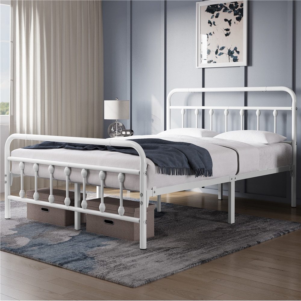 Yaheetech Bettgestell Metallbett, Metall Bettrahmen mit Kopfteil