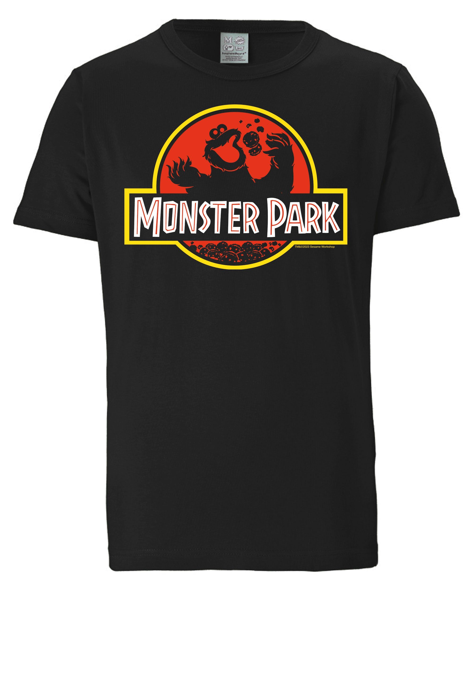 LOGOSHIRT T-Shirt Sesamstrasse Krümelmonster Monster Park mit coolem Print